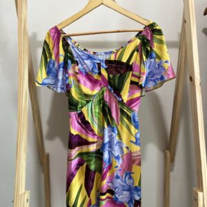 Vestido estampado manga ciganinha