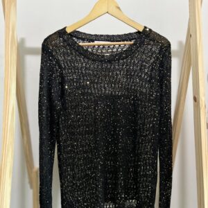 Blusa de manga longa paetê