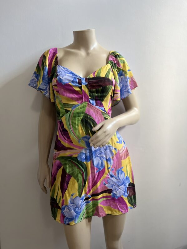 Vestido estampado manga ciganinha - Imagem 2