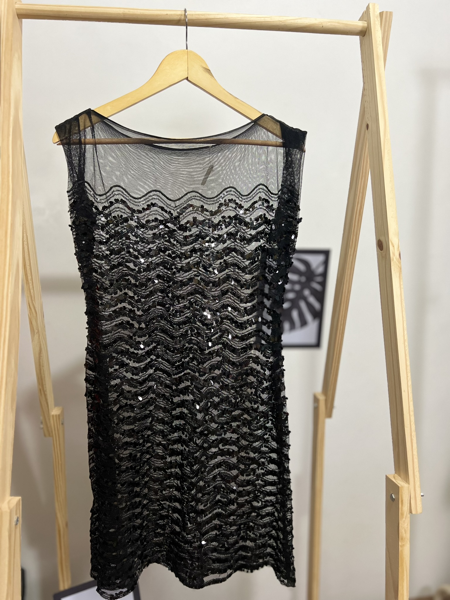Vestido preto de lantejoula