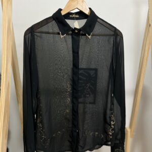 Camisa preta transparente