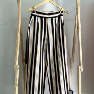 Calça pantalona listrada