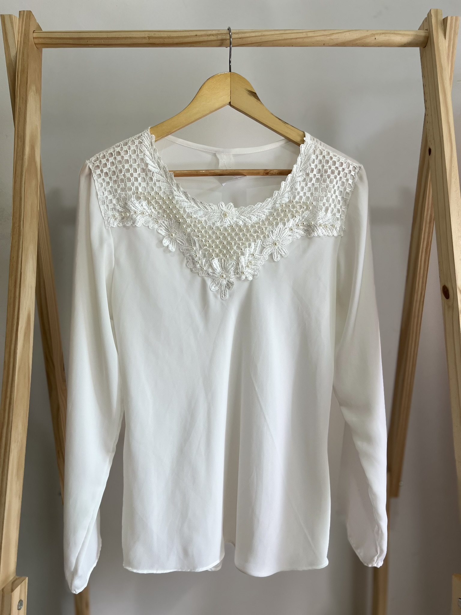 Blusa manga longa branca