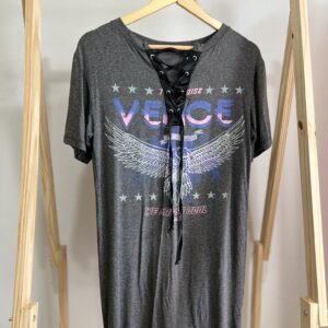 Vestido cinza com estampa novo
