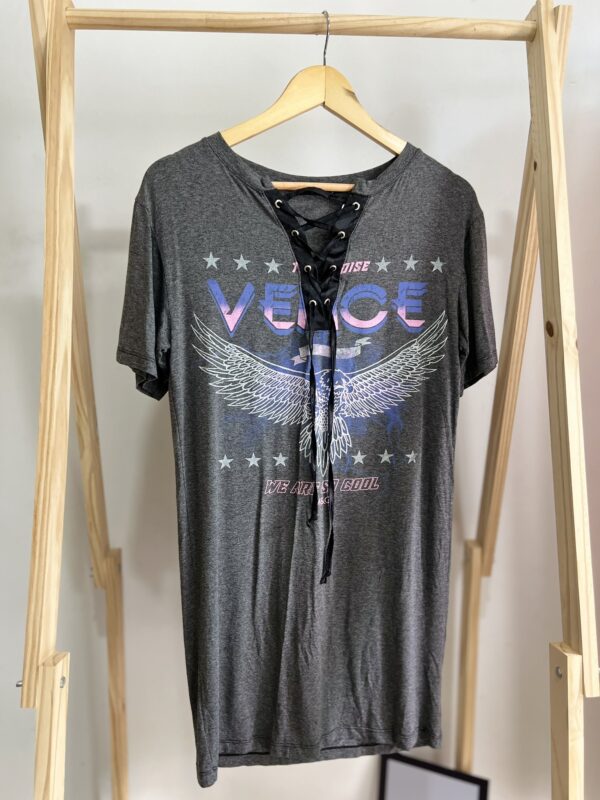 Vestido cinza com estampa novo