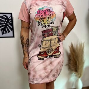 Vestido mídi rosa