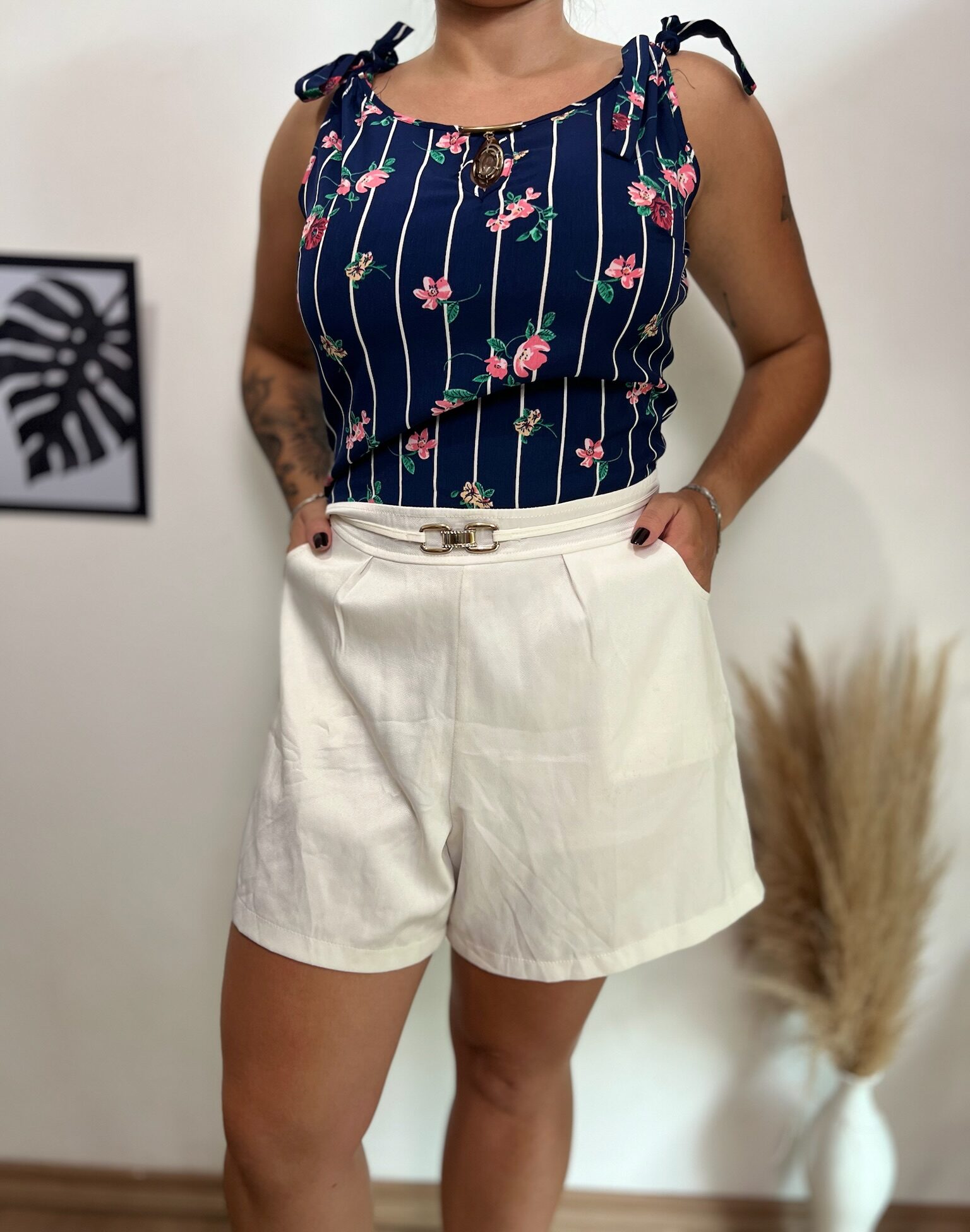 Macaquinho regata shorts branco