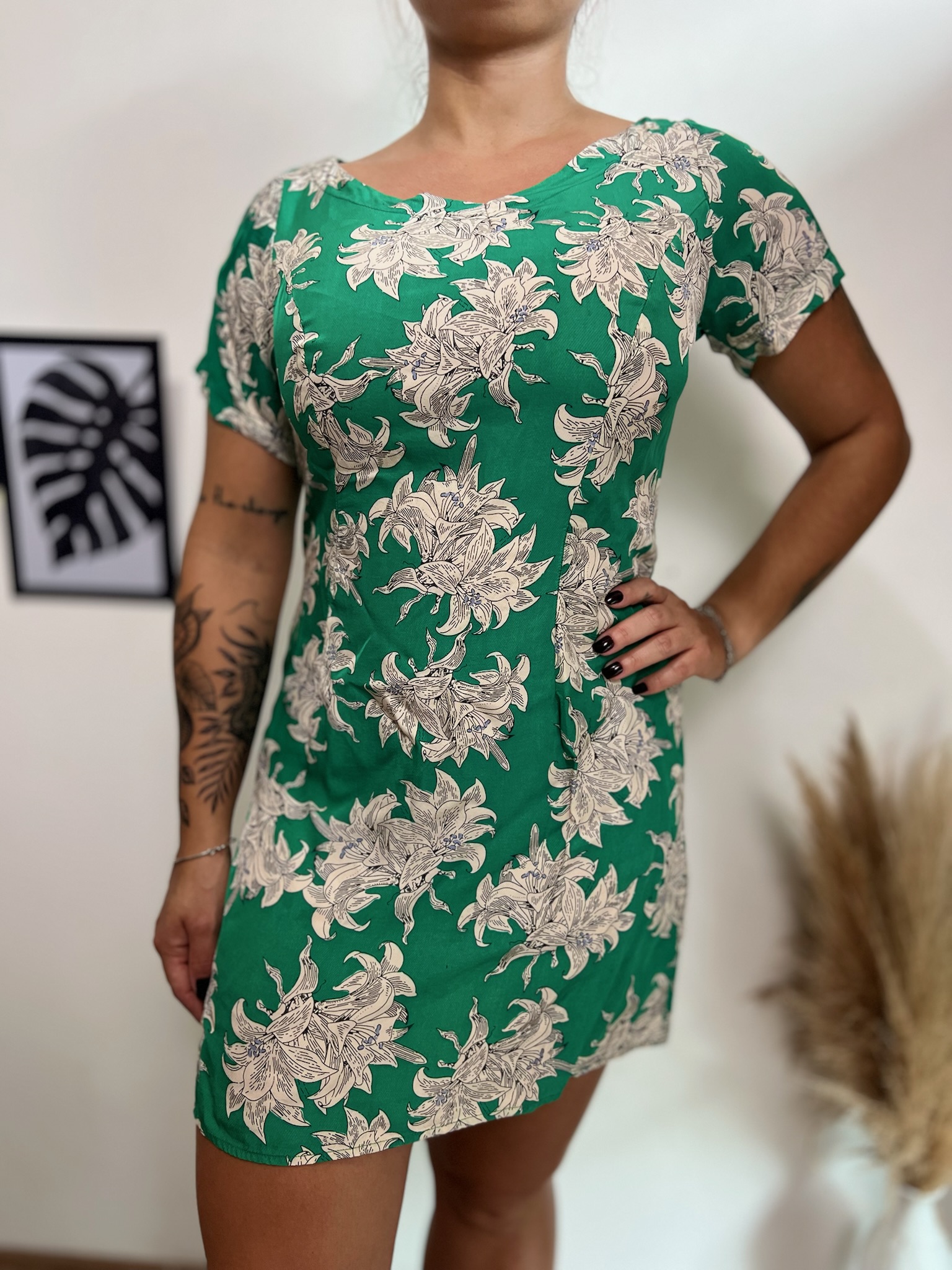 Vestido de manga verde