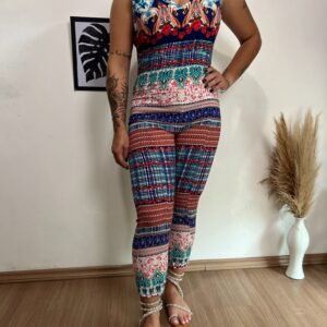 Macacão longo estampa indiana