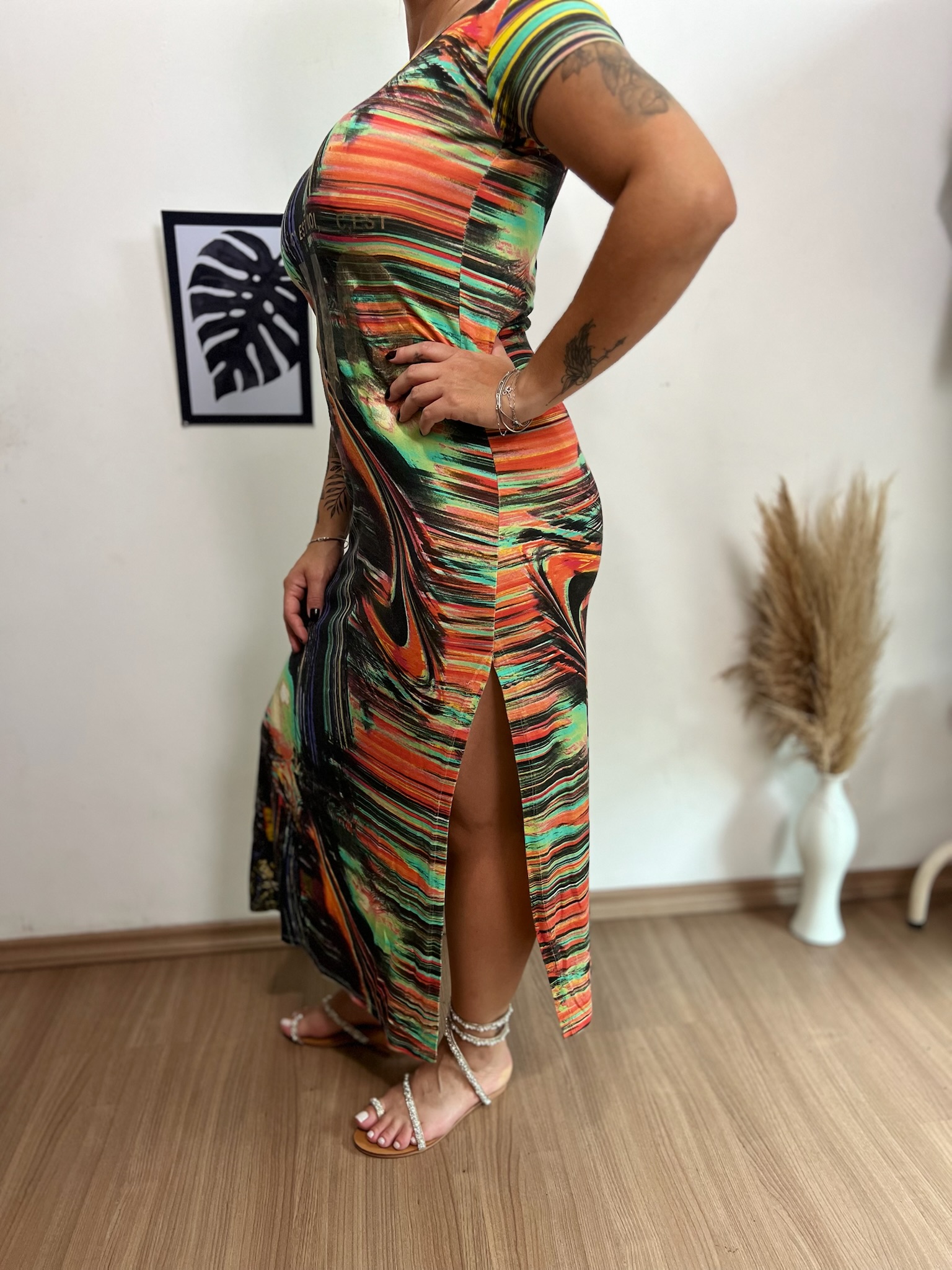 Vestido Mídi com Stretch