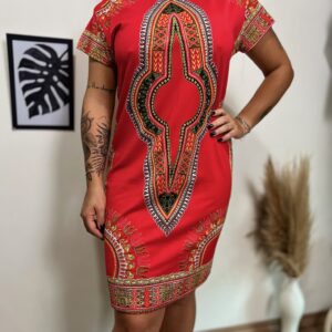 Vestido vermelho c/ estampa