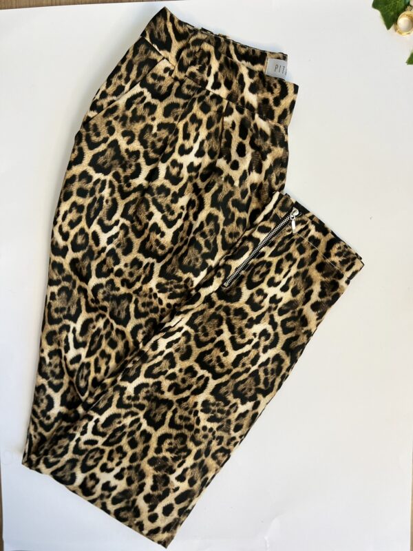 Calça de animal print com zíper - Imagem 5