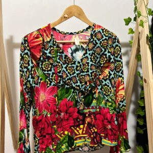 Blusa estampada manga longa