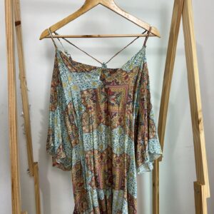 Vestido estampado meia manga