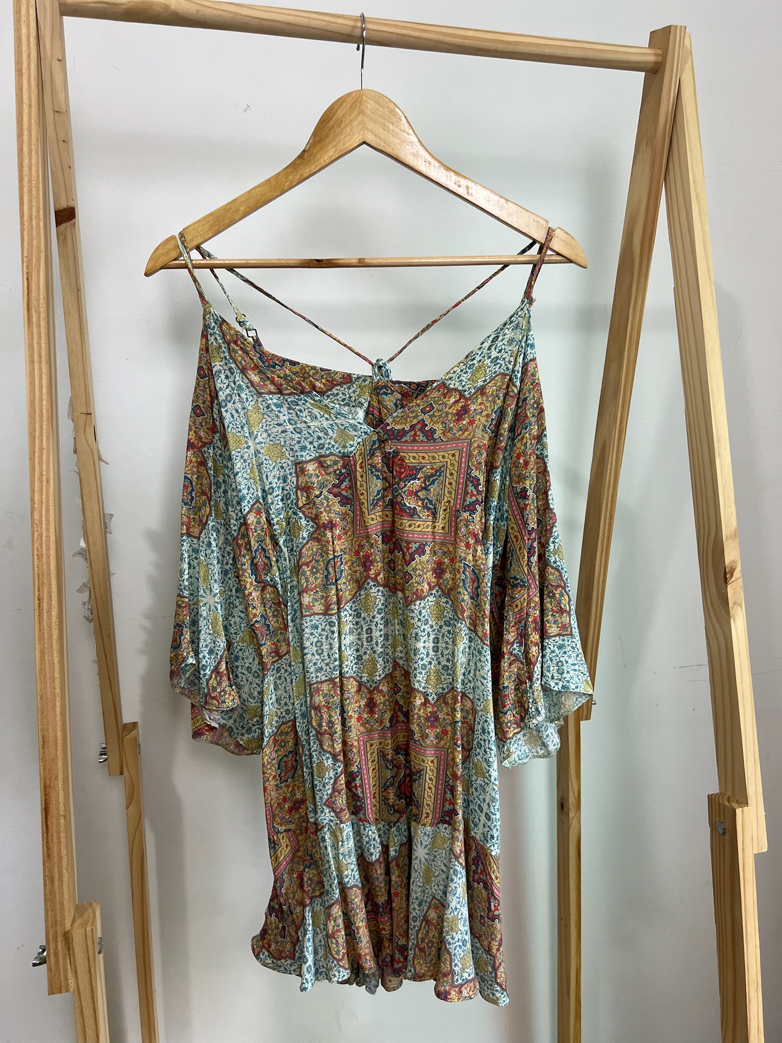 Vestido estampado meia manga