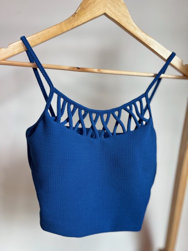 Cropped azul com bojo - Imagem 2