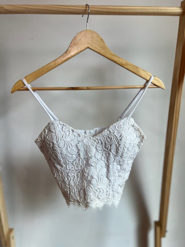 Cropped com renda branco - Imagem 4