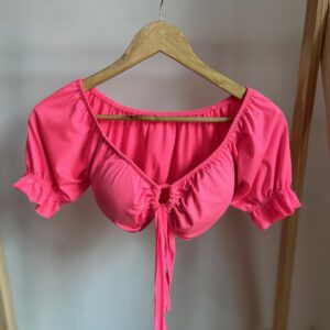 Cropped semi-novo com bojo rosa