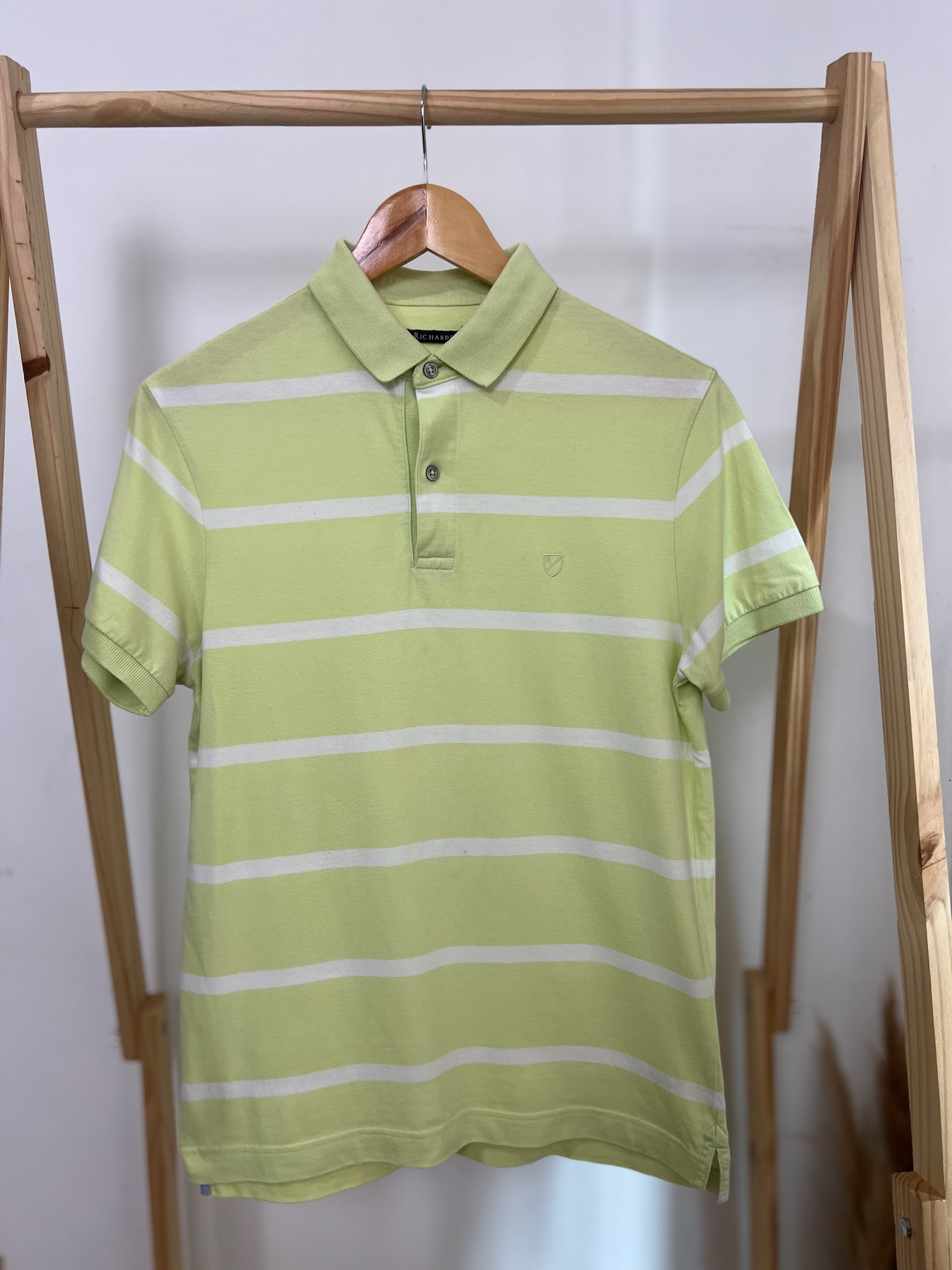 Camisa Polo Verde Listrada Richards