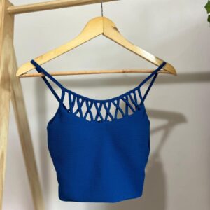 Cropped azul com bojo
