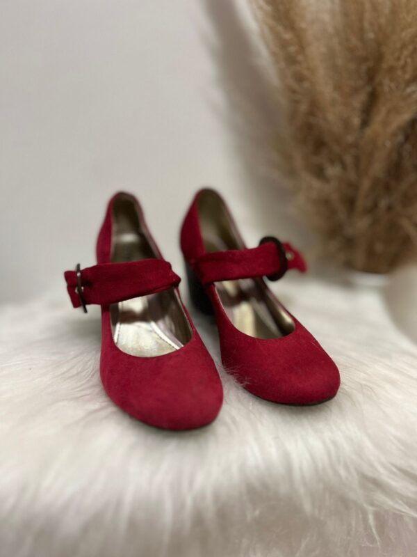 Peep Toe salto baixo vermelho Moleca
