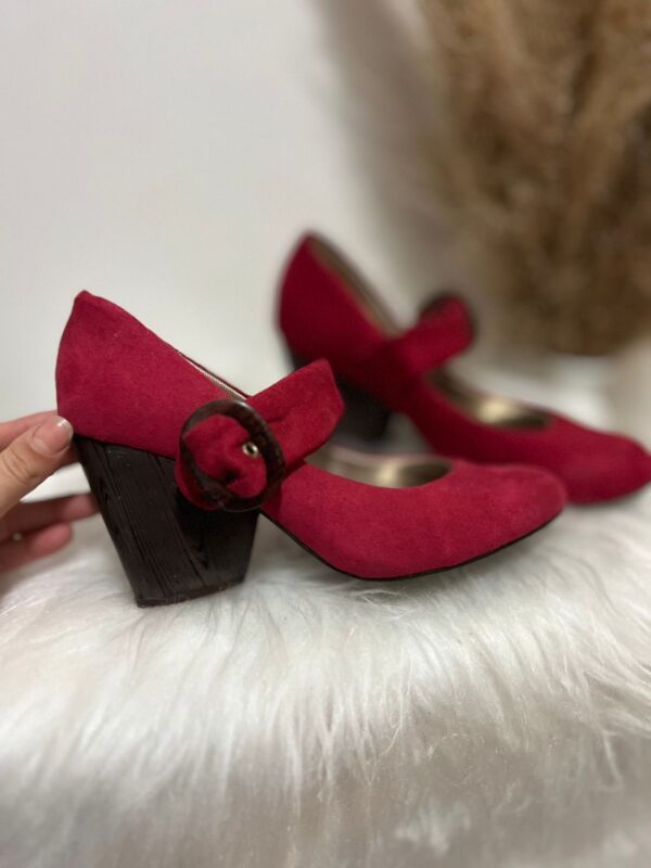 Peep Toe salto baixo vermelho Moleca - Imagem 2