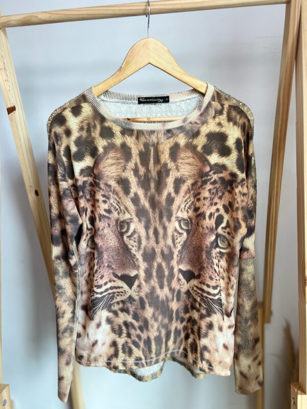 Blusa meia manga Animal print - Imagem 4