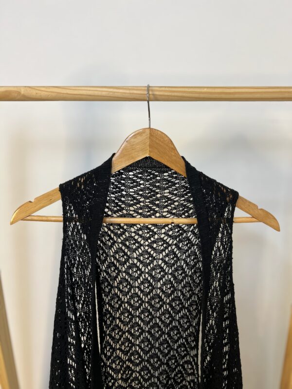 Kimono preto de crochê - Imagem 4