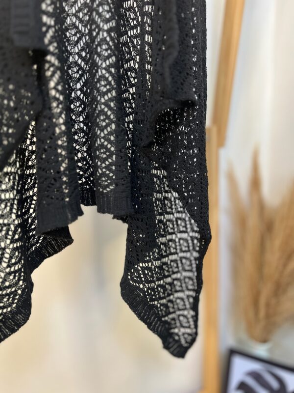 Kimono preto de crochê - Imagem 3