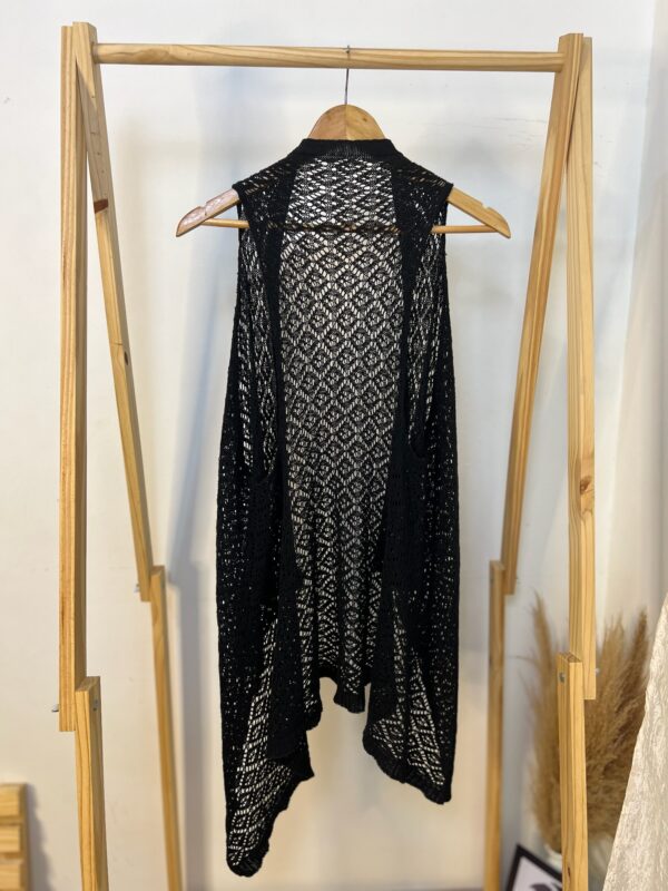 Kimono preto de crochê - Imagem 5