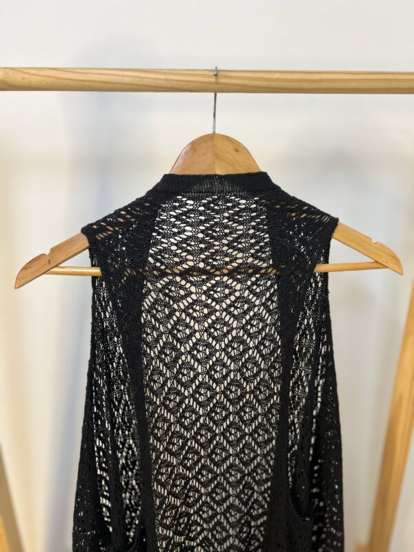 Kimono preto de crochê - Imagem 2